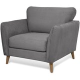 Scandic Temno siv fotelj iz rebrastega žameta Paris – | Shoptok.si