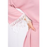 Kesi Dress with lace with a tie at the waist dark pink | shoptok.hr