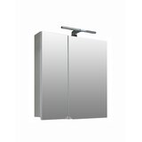 AQUAART Kupaonski ormarić s LED ogledalom Tia 60 (Š x V: 60 x 64 cm, S osvjetljenjem, Drvo, Bijele boje) | shoptok.hr