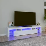 TV ormarić s LED svjetlima visoki sjaj bijeli 200x36,5x40 cm