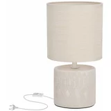 Candellux Lighting Bež namizna svetilka s tekstilnim senčnikom (višina 26 cm) Dina –