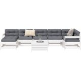  8-dijelni set vrtnih sofa bijeli od masivne borovine | shoptok.hr