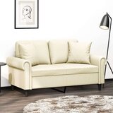 vidaXL Dvosjed s ukrasnim jastucima Krem 120 cm od umjetne kože | shoptok.hr