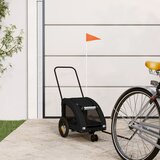 vidaXL Kolesarska prikolica za hišne ljubljenčke črna | Shoptok.si