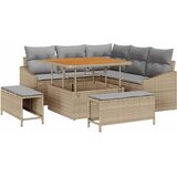  Sjedeća garnitura za vrt 8 kom. 7-Broj sjedala Bež Poli ratan 100 x 100 x 71 cm | Shoptok.si