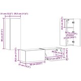  Set TV komoda Zidne 2 pcs Bijelo Konstruirano drvo | shoptok.hr