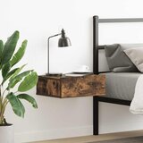 Viseći noćni ormarić boja dimljenog hrasta 40x30x15 cm drveni | shoptok.hr