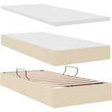  LED krevet za pohranu s madracem Krema 90 x 200 cm Tkanina | shoptok.hr