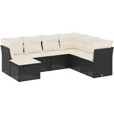  7-dijelni set vrtnih sofa od poliratana s jastucima crni | shoptok.hr