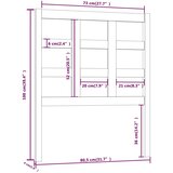  Uzglavlje za krevet sivo 80,5 x 4 x 100 cm od masivne borovine | shoptok.hr