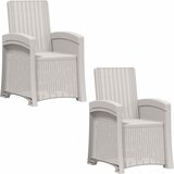  Ležaljka za vrt s izgledom ratana 2 pcs Bijela PP | shoptok.hr