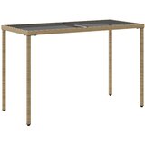  Vrtni stol sa staklenom pločom bež 115x54x74 cm od poliratana | shoptok.hr