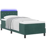  LED Box Spring Krevet s madracem Tamnozelena 80 x 200 cm Baršun | Eponuda.com