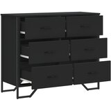  Komoda crna 91x35,5x74,5 cm od konstruiranog drva | shoptok.hr