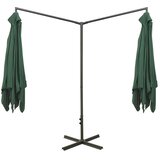  Dvostruki vrtni suncobran s čeličnim stupom zeleni 600 x 300 cm | shoptok.hr