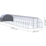 vidaXL Vanjski kokošinjac 3 x 16 x 2 m od pocinčanog čelika | shoptok.hr