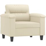  Fotelja s tabureom krem 60 cm od umjetne kože | Eponuda.com