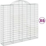  Lučne gabionske košare 6 kom 200x50x180/200cm pocinčano željezo | shoptok.hr