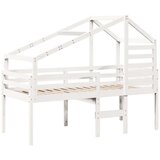  Visoki krevet s krovom bijeli 90 x 200 cm od masivne borovine | shoptok.hr