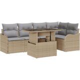  set vrtnos kavčinov s 6 kosi z blazinami bež poli ratan | Shoptok.si