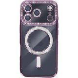 AVIZAR Ovitek za iPhone 17 Pro, združljiv z MagSafe, z okrasnim obrisom iz strasa, Vijolična, (5000190113) | Shoptok.si