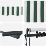vidaXL automatska uvlačiva tenda Zelena i bijela 300x250 cm, tenda zamjenska tkanina za okvir 3x2.5 m Zelena i bijela | shoptok.hr