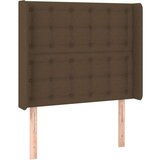  Uzglavlje s ušima tamnosmeđe 103x16x118/128 cm od tkanine | shoptok.hr