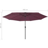  Zunanji senčnik z LED lučkami 400 cm bordo rdeč, (20729254) | Shoptok.si