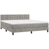 Box spring postelja z vzmetnico svetlo siva 160x200 cm žamet, (20790300) | Shoptok.si