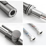 ELITE EDITION Izvlečna kuhinjska armatura v metalno sivi barvi | Pipa KF1410 | Shoptok.si