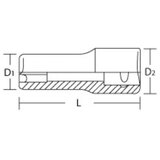 Boni-shop šestkotni ključ E12 iz CrV jekla s 1/2 col priklopom in 76mm dolžino, (5000222145) | Shoptok.si