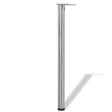 4 noge za stol podesive visine boja brušenog nikla 870 mm | shoptok.hr