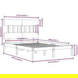  Za krevet od masivnog drva 150 x 200 cm 5FT veliki bračni | shoptok.hr
