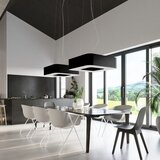 Nice Lamps Črna viseča svetilka s steklenim senčnikom/s tekstilnim senčnikom Piano – | Shoptok.si