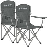 Songmics Zložljiva kamp stol set 54x86x97 cm siva, (5000248933) Cene