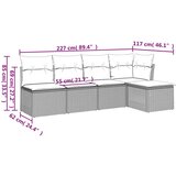 vidaXL 5-dijelni set vrtnih sofa s jastucima poliratan smeđi | shoptok.hr