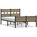 vidaXL Posteljni okvir brez vzmetnice hrast 120x190 cm inženirski les | Shoptok.si