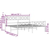  Metalni okvir kreveta uzglavlje i podnožje crni 193x203 cm | shoptok.hr