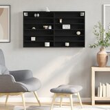  Vitrina crna 100x8,5x58 cm konstruirano drvo | shoptok.hr