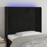  LED uzglavlje crno 93x16x118/128 cm baršunasto | Eponuda.com