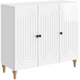 vidaXL Strani šal Bela visok sijaj 89 x 34,5 x 80 cm Inženirski les, (5000217439) | Shoptok.si