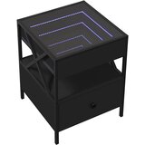  Stolić za kavu s beskonačnim LED svjetlima crni 40 x 40 x 51 cm | Eponuda.com