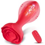 SuperLove Inflatable Rose Vibrating Butt Plug with Remote Red Cijene