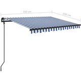  Avtomatsko zložljiva tenda s stebrički 3,5x2,5 m modra in bela, (20728837) | Shoptok.si