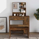  Toaletni stolić s ogledalom dimljeni hrast 86,5 x 35 x 136 cm | shoptok.hr