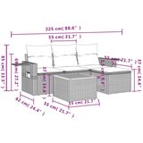  5-dijelni vrtni set sofa s jastucima bež od poliratana | shoptok.hr