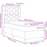 vidaXL Box Spring postelja z vzmetnico temno siva 80x200 cm žamet | Shoptok.si