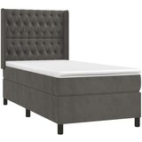 Box spring postelja z vzmetnico temno siva 90x200 cm žamet, (20791380) | Shoptok.si