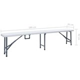vidaXL Zložljiva vrtna klop 2 kosa 180 cm HDPE bele barve | Shoptok.si