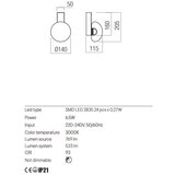  Redo 01-3240 - LED zidno svetlo SINCLAIR LED/6,5W/230V CRI 93 IP21 crna | Eponuda.com